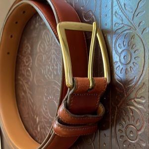Allen Edmonds brown burnished calfskin belt 36